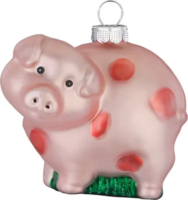 Produktbild von Christbaumschmuck Glas 6cm Schwein Figur Rosa