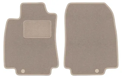 Produktbild von Velours-Fußmatten Vorne für Nissan Tiida C11 2004-2012 (Schrägheck/Limousine) – 2-tlg, Beige, passgenau – Wielganizator LUX