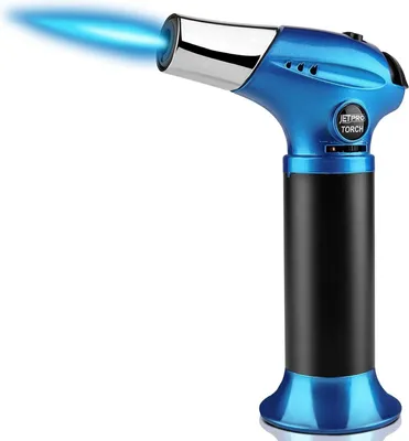 Produktbild von Nachfüllbare Küchenfackel mit einstellbarer Flamme und Sicherheitsverriegelung - Blau
