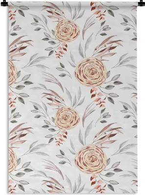 Produktbild von MuchoWow® Wandteppich Wandbehang Rosen - Boho - Muster 60x90 cm Tapisserie Dekoration Wandtuch - Foto-Teppich - Abwaschbar