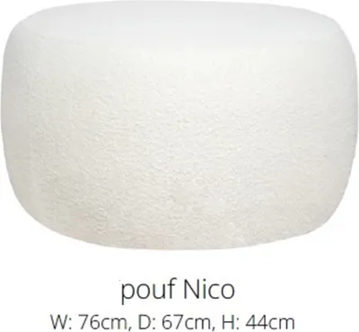 Produktbild von Eleganter "NICO" Hocker aus Bouclé-Stoff