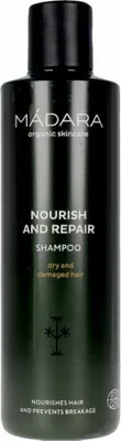 Produktbild von MÁDARA Cosmetics Nourish and Repair, 250 ml, Shampoo, Nicht-professionell, Frauen, beschädigtes Haar, trockenes Haar, Alle Farben