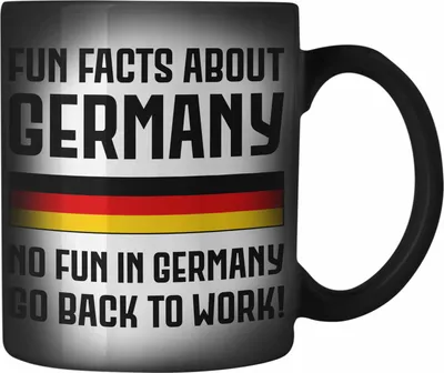 Produktbild von Trendation - Fun Facts About Germany Farbwechsel Zauber-Tasse Lustiger Spruch BüroFarbwechsel Zauber-Tasse mit Spruch Geschenk Kollege Kollegin (Schwarz)
