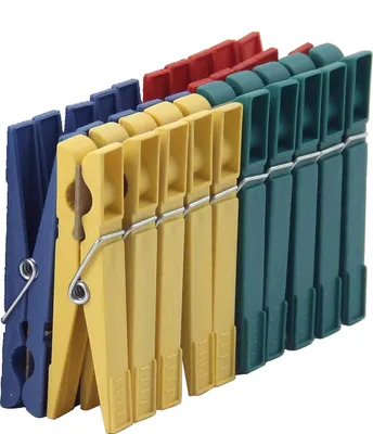 Immagine prodotto di confezione da 20 mollette per abiti, in plastica, in 4 colori