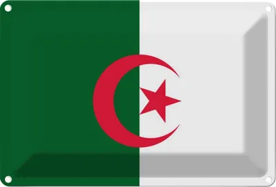 Produktbild von vianmo Blechschild 12x18 cm Algeriens Algeria Flagge Fahne Wappen
