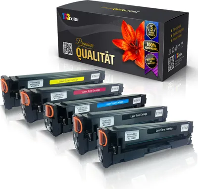 Produktbild von 5x Kompatible Tonerkartuschen für HP Color LaserJet Pro MFP M277 dw Color LaserJet Pro MFP M277 n CF400X CF401X CF402X CF403X Schwarz Blau Rot Gelb - Color Plus Serie