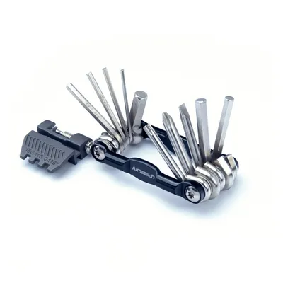 Produktbild von Fahrrad Multitool 14 in 1 Fahrrad Werkzeug Multifunktions Werkzeug Fahrrad Reparatur Set Pocket Tool für Rennräder und Mountainbikes mit Kettenbrecher Sechskantschlüssel und Speichenwerkzeug