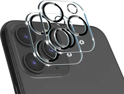 Produktbild von 2x Kameraschutzfolie für iPhone 11 Pro Doppelpack Linsenschutz mit schwarzen Ringen