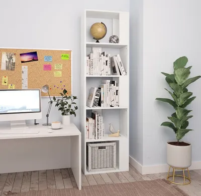 Produktbild von "im Angebot" Bücherregal, Standregal, Aufbewahrungsregal,/Raumteiler Weiß 45x24x159 cm Holzwerkstoff - Aktenregal CC20488