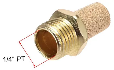 Produktbild von 5stk. Messing Auspuff, Schalld?mpfer mit Messingk?rper 1/4" PT Au?engewinde Bronze