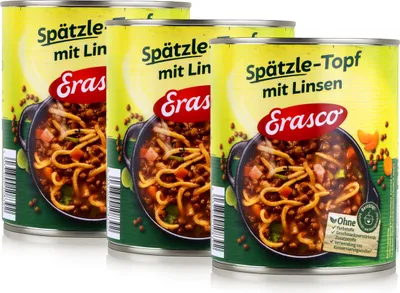 Produktbild von Erasco Spätzle-Topf mit Linsen 800g Fertigessen (3er Pack)