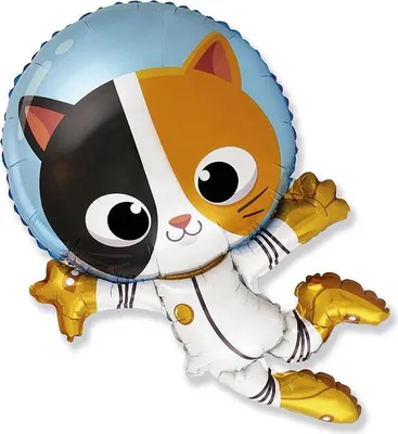 Image de ABC Shape Ballon en plastique Chat astronaute | 96 x 57 cm