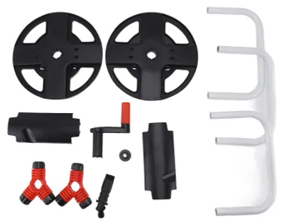 Produktbild von Gartenschlauchtrommelwagen, ABS, tragbarer Wasserhalter, Aufbewahrungsregal für Rasen, Bauernhof, Autowaschen, Schwarz