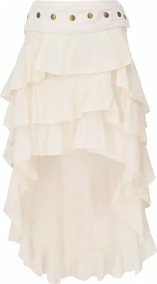 Produktbild von Boho Maxirock, Langer Baumwollrock, Vokuhila Wickelrock - Naturweiß, Damen, Baumwolle, Röcke