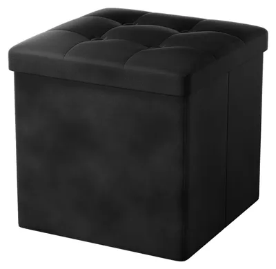 Immagine prodotto di Pouf pieghevole in legno di quercia e tessuto, con spazio contenitore, ideale per cambiarsi le scarpe