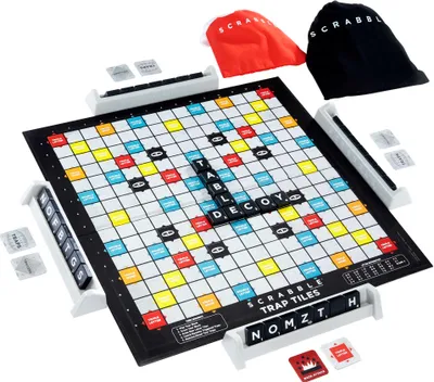 Produktbild von Mattel Games Scrabble Fallen-Gefahr, Brettspiel, Familienspiel