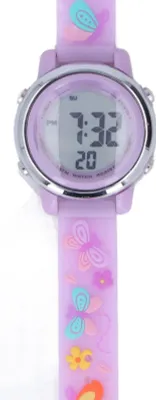 Immagine prodotto di Orologio per bambini a LED, retroilluminazione impermeabile, cartone animato digitale per bambini con sveglia, cronometro per bambini da 3 a 10 anni, viola chiaro