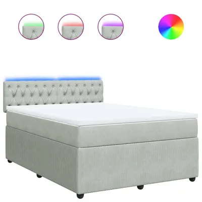 Produktbild von vidaXL Boxspringbett mit Matratze Hellgrau 160x200 cm Samt