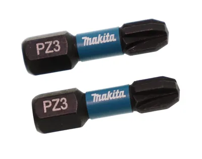 Obrázek produktu pro GARES Rázový utahovací bit šroubovací hrot pro Makita Impact Black PZ3 x 25 mm | Profesionální Rázový Grot Hex 1/4 S2 Zesílené Příslušenství Náhradní Díly