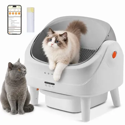 Selbstreinigende Katzenbox mit App, 70 l Trommel, 360°-Sensor