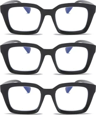 Zdjęcie produktu dla Okulary do Czytania +1.0 z Filtrem Niebieskiego Światła 3 sztuk