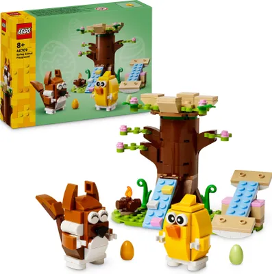 Produktbild von LEGO Frühlingstierspielplatz, Bauset mit Vogel und Eichhörnchen, Spielset mit Baumhaus für Kinder, Geschenkidee für Jungen und Mädchen ab 8 Jahren,  Tierset, Spielzeug mit Tierfiguren 40709