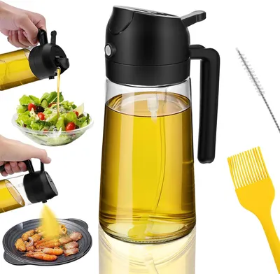 Obrázek produktu pro Rozprašovač oleje 470 ml, lahev na olej dva v jednom s funkcí rozprašování a nalévání, na vaření, grilování, pečení a saláty