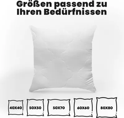 Produktbild von EVE Textile® Kopfkissen 2er Set 50x70 cm Bis 60° Waschbar Steppkissen Schlaf-Kissen mit abnehmbarem Bezug & hochwertiger Kissenfüllung Bett oder Deko