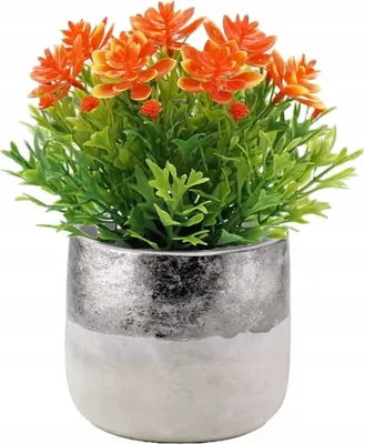 Obrázok produktu pre Dekoratívny betónový kvetináč 12x13 cm strieborný