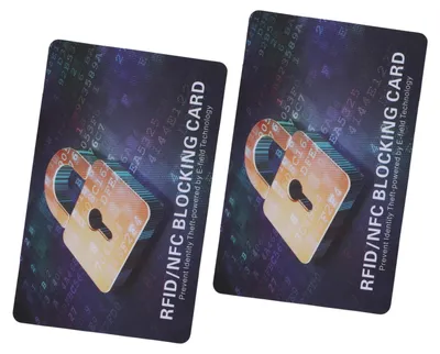 Produktbild von 2er-Set NFC-Blockierkarten zum Schutz der gesamten Geldbörse – Diebstahlschutz für kontaktlose NFC-Debit- und Kreditkarten für Geldbörsen und Handtaschen