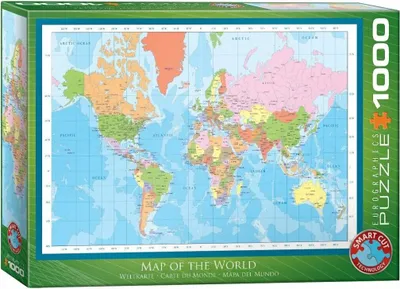 Immagine prodotto di Eurographics Puzzle Weltkarte, Geographie, 1000 Teile, 68 x 48 cm, 6000-1271