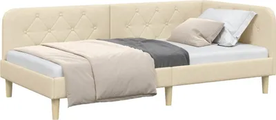 Produktbild von Eckbettgestell Creme 90 x 200 cm Stoff