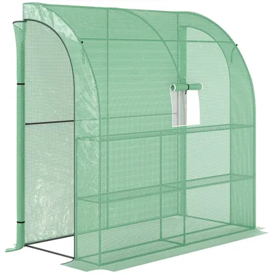 Produktbild von FoliengewächshausTomatengewächshausmitMeshFenster,TreibhausmitaufrollbarenTüren,AnzuchthausmitUVSchutz,Grün,200x100x215cm