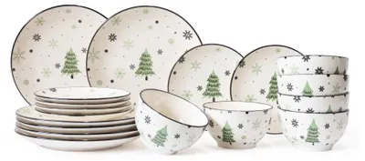 Image de Cookinglife Set de vaisselle - Vaisselle de Noël - Céramique - Vert 18 pièces / 6 personnes