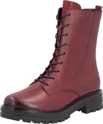 A single red boot is shown against a white background.