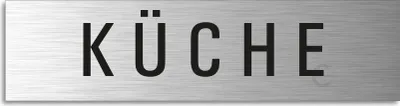 Produktbild von Türschild Küche Hinweisschild Textschild Aluminium Edelstahloptik 160x40 mm selbstklebend
