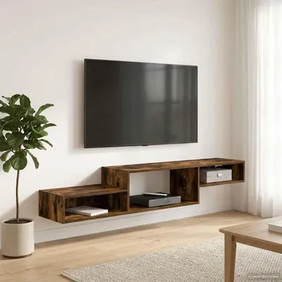 Productafbeelding van Maison Exclusive - Wandgemonteerde TV-kast, wandbevestiging, gerookt eikenhout