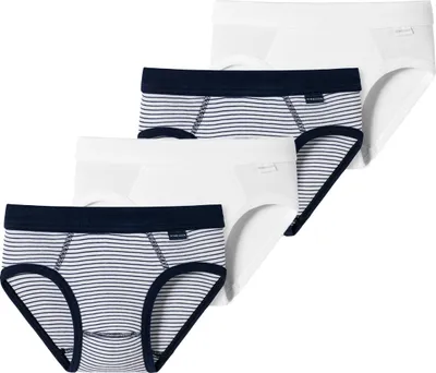 Produktbild von Schiesser 4er Pack Kids Boys Feinripp Organic Baumwolle Slip / Unterhose Extra-bequeme Passform, In weicher Feinripp-Qualität, Herrlich komfortabler Beinausschnitt