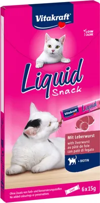 Produktbild von Vitakraft Liquid Snack Leberwurst + Biotin 6 x 15 g