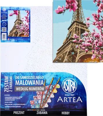 Zdjęcie produktu dla Obraz malowanie po numerach 40x50cm Wieża Eiffla Astra