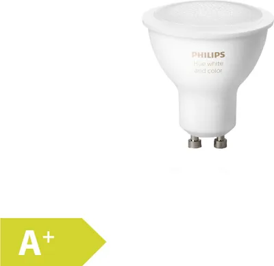 Produktbild von Philips Hue White and Color ambiance GU10 - Smarter Spot, Intelligentes Leuchtmittel, Bluetooth/Zigbee, Weiß, LED, GU10, GU10