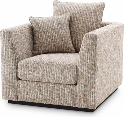 Produktbild von Casa Padrino Luxus Wohnzimmer & Hotel Sessel Beige / Schwarz H. 90 cm - Luxus Möbel