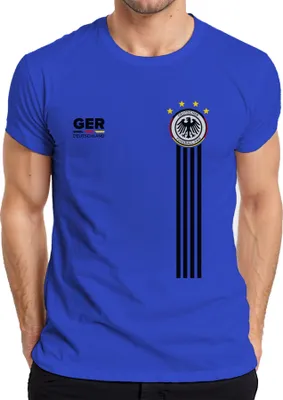 Obrázok produktu pre Nemecko Team Football Fan Eagle World Cup Football Shirt Pánske tričko, modrá, L