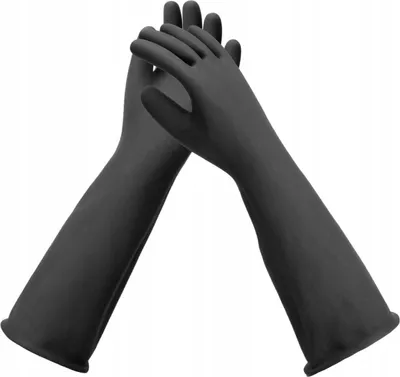 Produktbild von Luxtom Naturlatex Handschuhe 60cm – chemikalienbeständig, ergonomisch, verlängerte Stulpe, aufgeraute Struktur für Strahlanlagen, Werkstatt, Kfz, Industrie (EN 388, EN 374-2, EN 420)