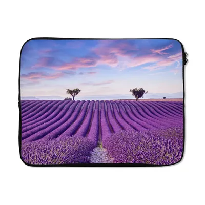 Produktbild von MuchoWow® Laptop Hülle 15 Zoll Lavendel - Natur - Lila - Bäume - Blumen Laptoptasche - Laptoptasche - Sleeve - Rundum-Schutz