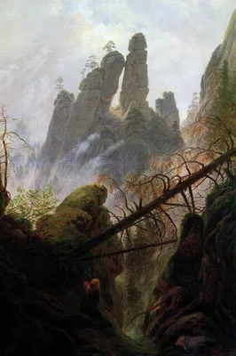 Zdjęcie produktu dla Caspar David Friedrich Art Print Obraz - Skalisty wąwóz, 1822-1823 (120 x 80 cm)