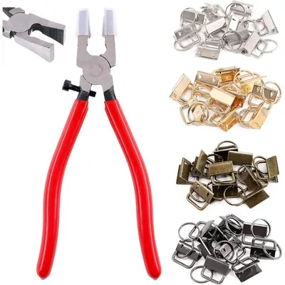 Produktbild von Schlüsselanhänger Hardware Set mit Zange 40 Stück 25 mm 4 Farben