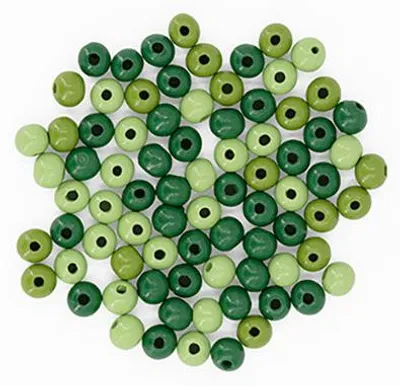 Produktbild von Glorex Holzperle grün mix 10 mm - 47 Stück