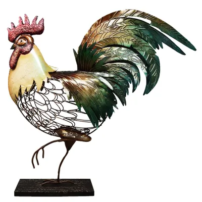 Immagine prodotto di Figura decorativa Gallo - Figura metallica animale Decorazione Lamiera Gallo Gallina Pasqua