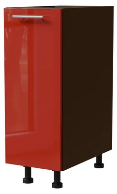 Produktbild von Küchenunterschrank BRERRA 30x82cm lackiert Farbe wählbar BR-D1D/30,RAL 3002 karminrot Hochglanz,lava